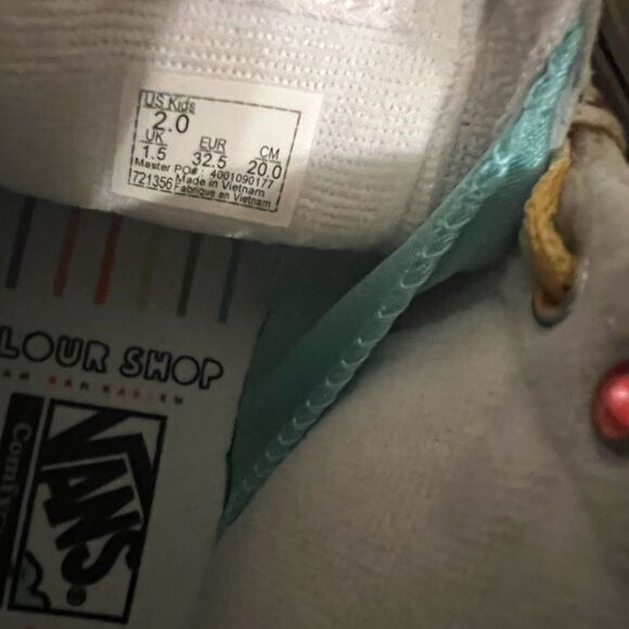 Vans Flour Shop x Super ComfyCush Sk8-Hi 'Rainbow' VN0A54EU2N7 Sz 2 - Picture 5 of 10